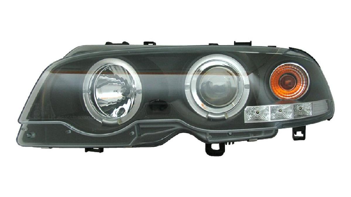 Set+de+phares+sur+mesure+pour+BMW+S%C3%A9rie+3+E46+Coupe%2FCabrio+1999-2002+-+Noir+-+incl.+Angel-Eyes